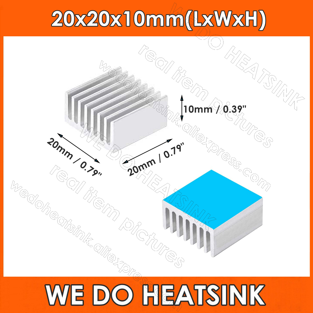 Aluminium Extrusion - Dissipador de calor térmico autoadesivo quadrado