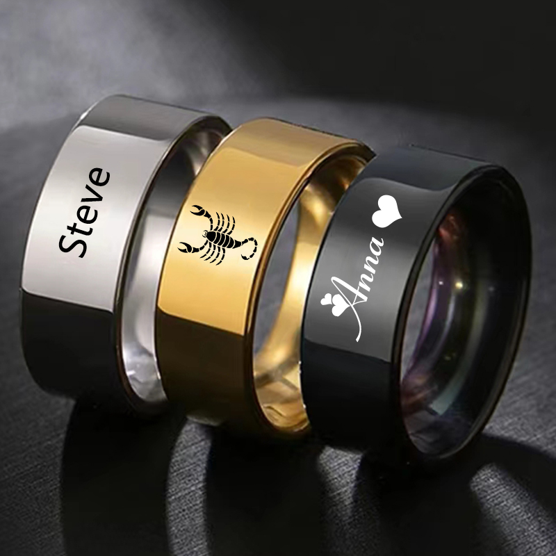 Coupling 8Mm - Anel personalizado de aço inoxidável, 8mm,
