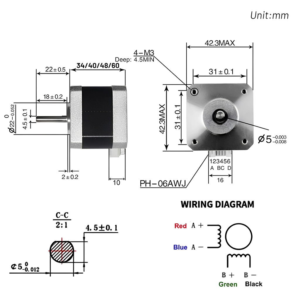 Motor de Passo Nema 17 42mm de - Stepper Motor Nema17 avaliação e preço