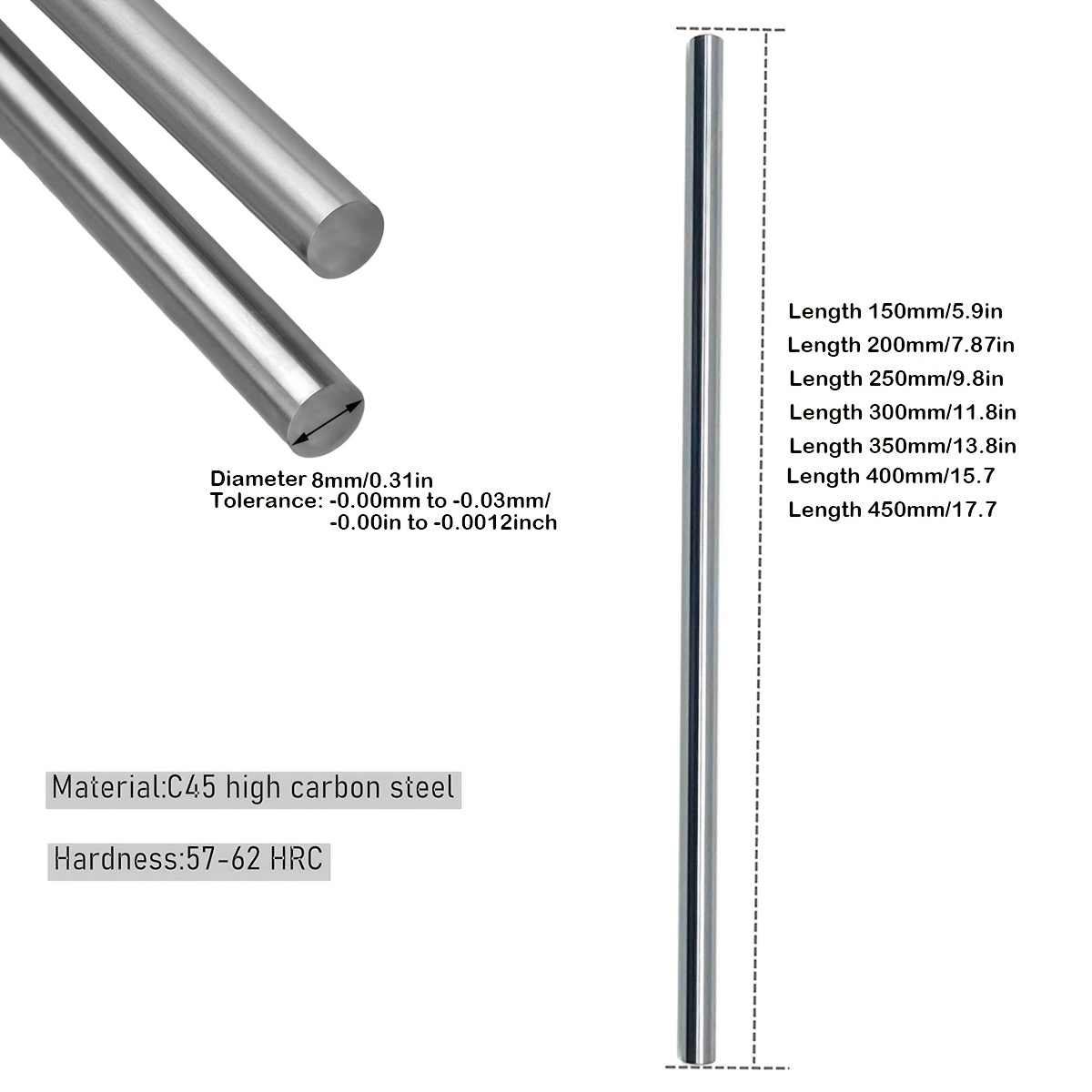 2 unidades de barras de movime - Linear Rod 8Mm avaliação e preço