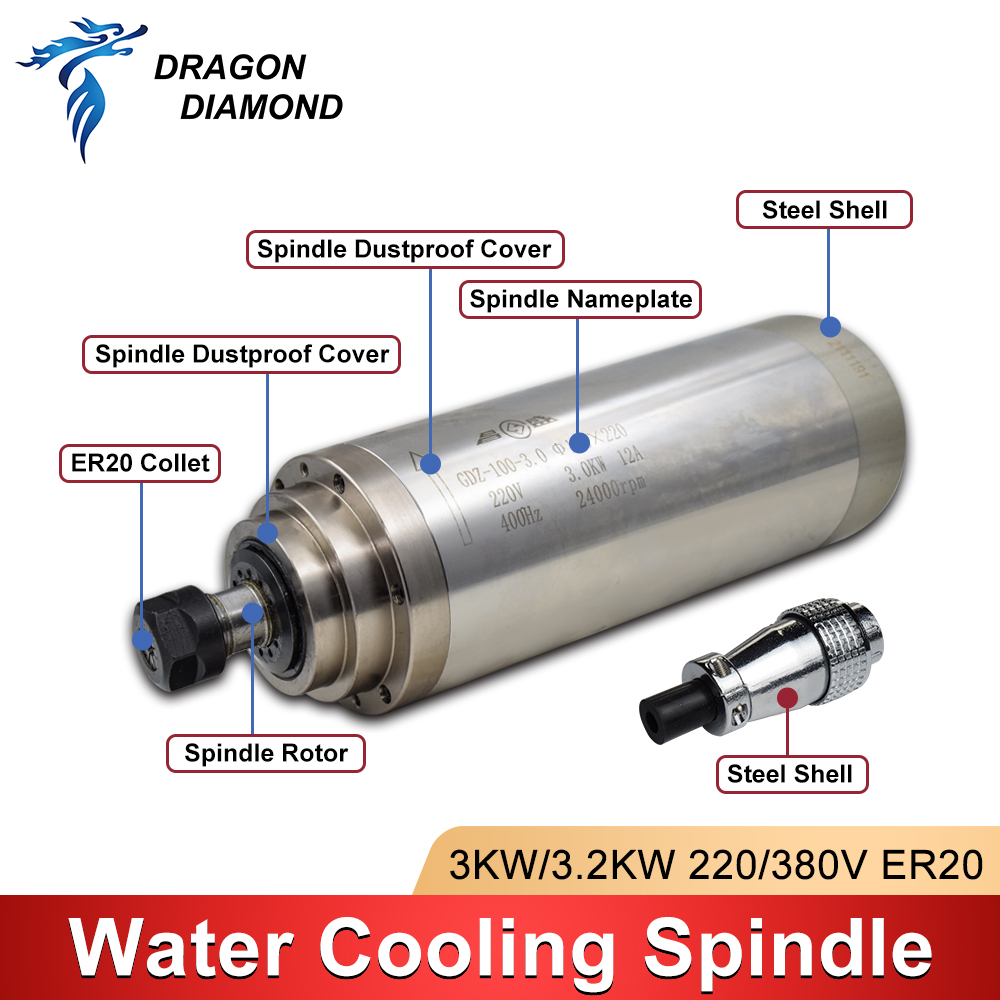Refrigerar a água Refrigerado  - Water Cooled Spindle avaliação e preço