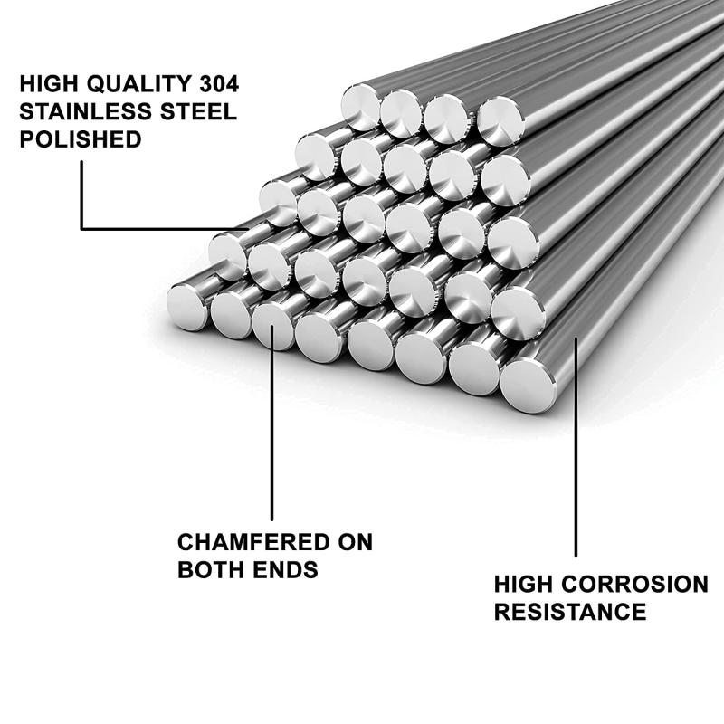 1/5pc aço inoxidável sólido ha - Linear Rod 8Mm avaliação e preço